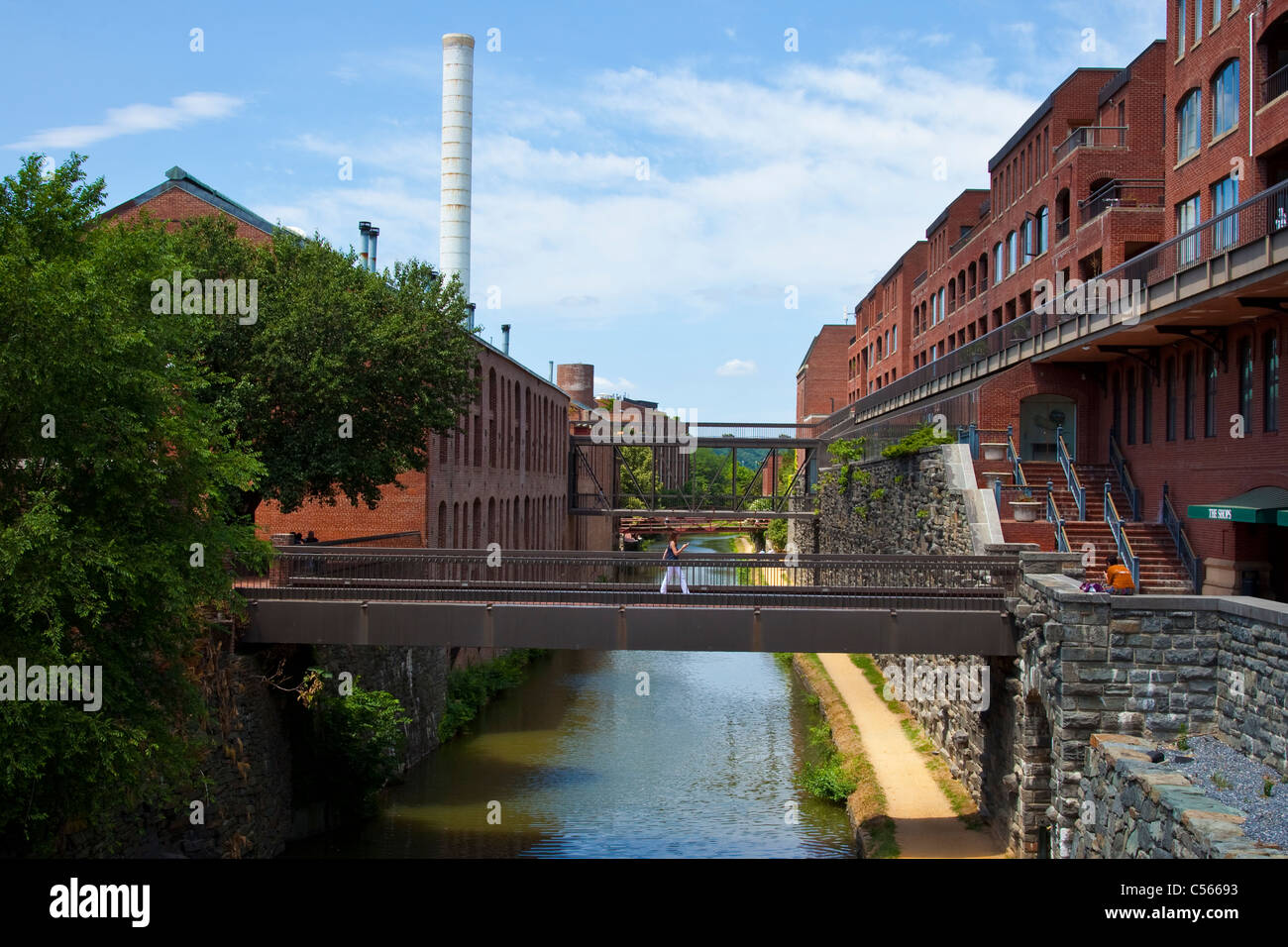 C & O Kanal, Georgetown, Washington, DC Stockfoto