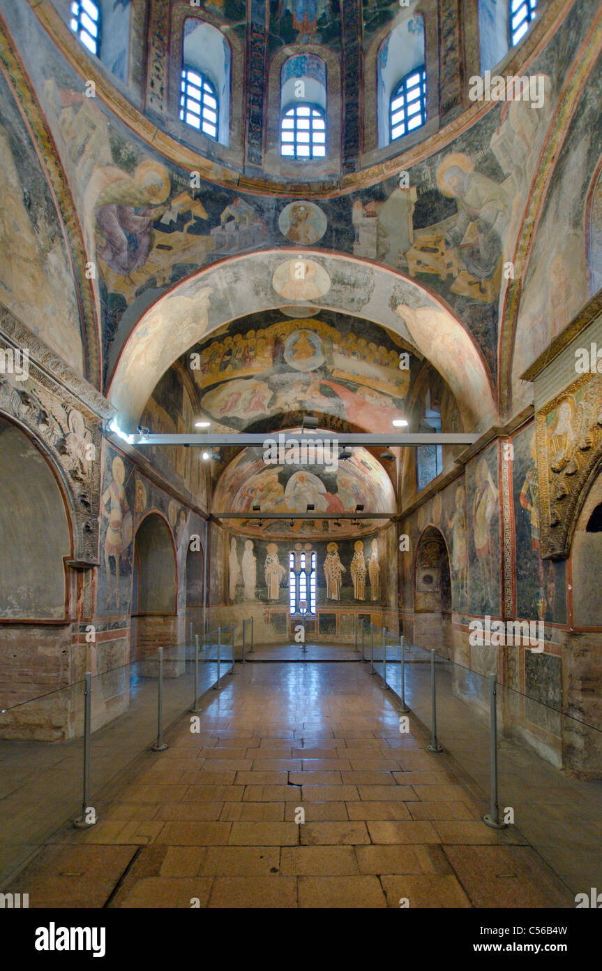 Die Kirche des Heiligen Erlösers in Chora, Chora Museum gilt als eines der schönsten Beispiele einer byzantinischen Kirche. Stockfoto