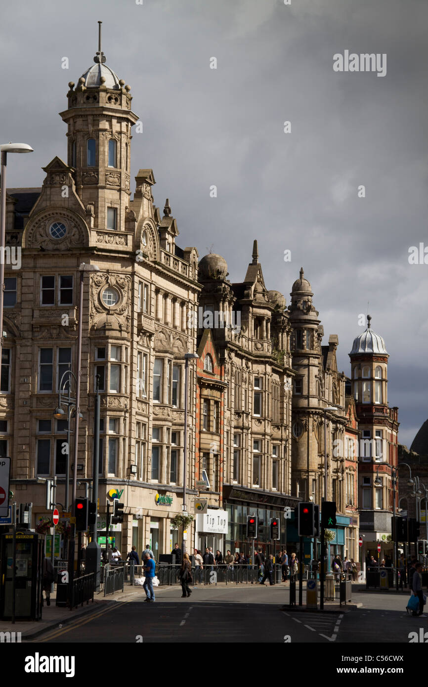 Viktorianischen Gebäude in Duncan Street, Leeds. Stockfoto