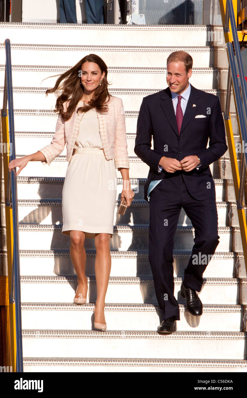 Prinz William und Catherine, Herzogin von Cambridge kommen in Charlottetown, PEI Stockfoto