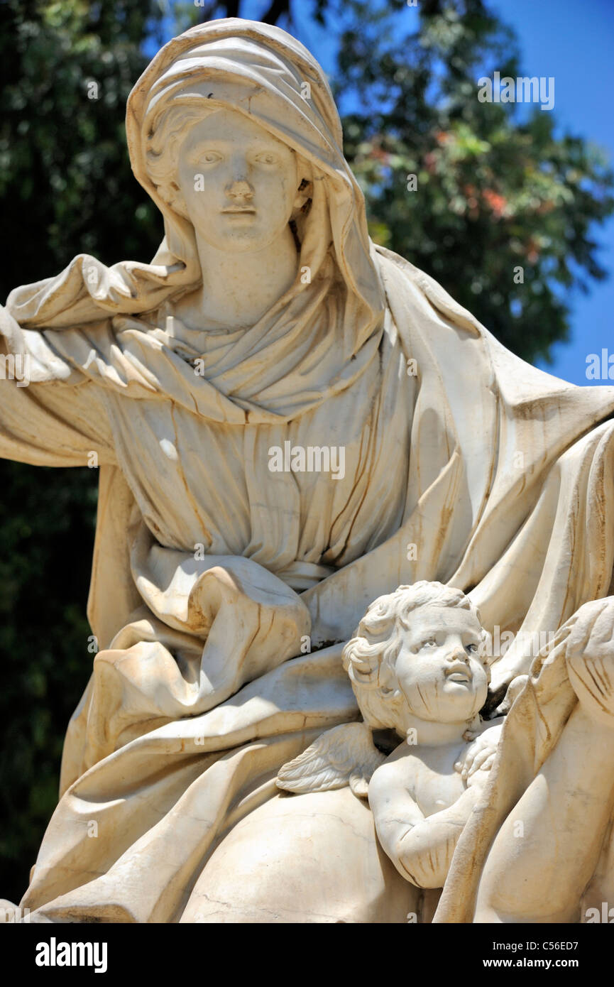 Statuen in der Villa Giulia von Palermo Stockfoto
