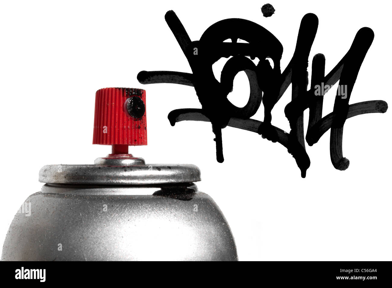 Graffiti-Spray-Farbe können Stockfoto
