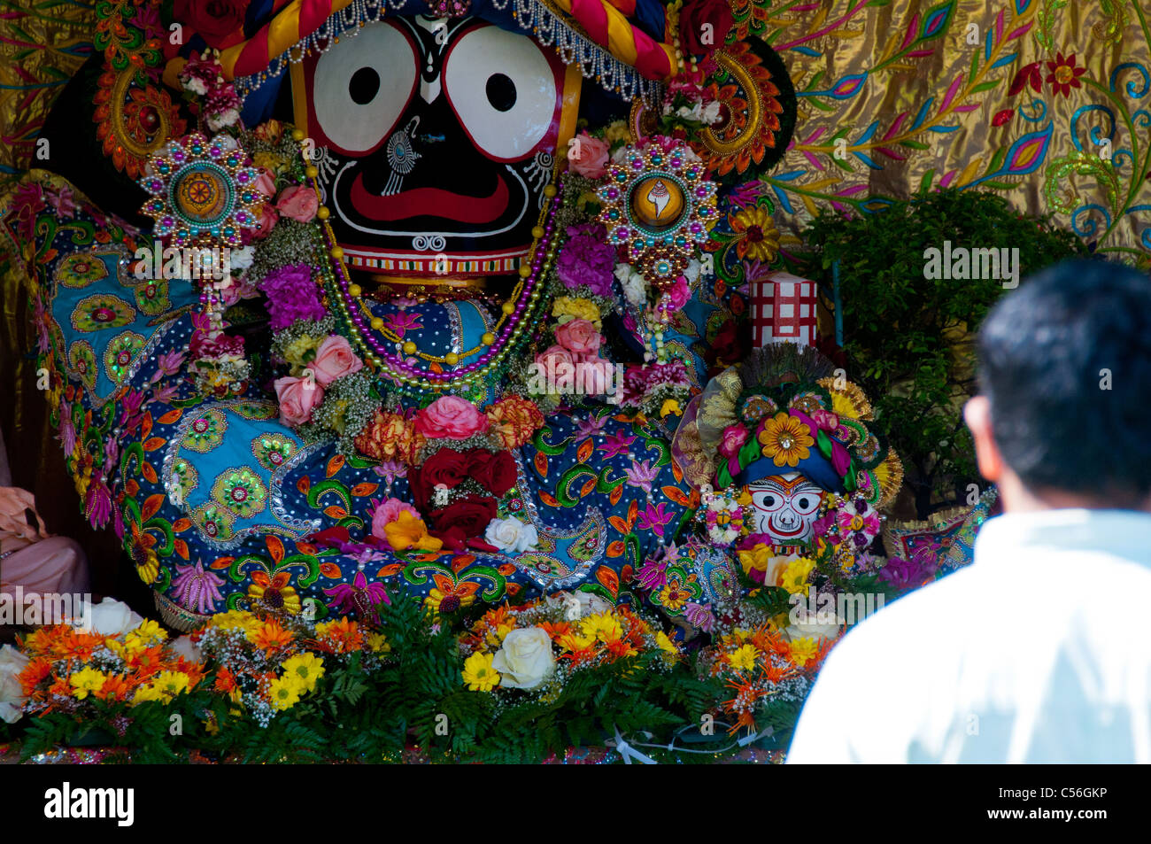 Indian Festival Montreal Kanada, Mann, der betet Stockfoto