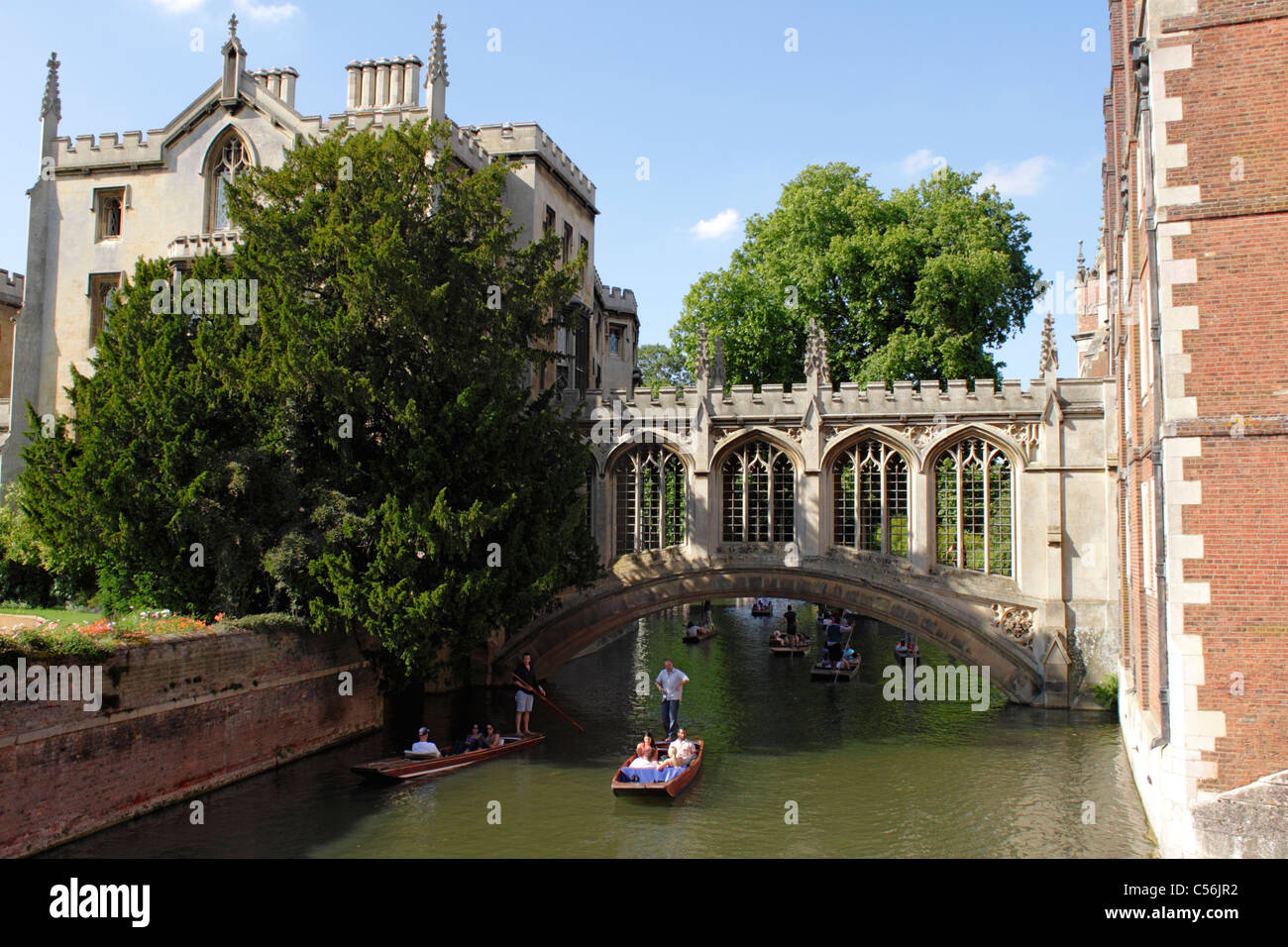 Seufzer-Brücke am St. Johns College in Cambridge Stockfoto