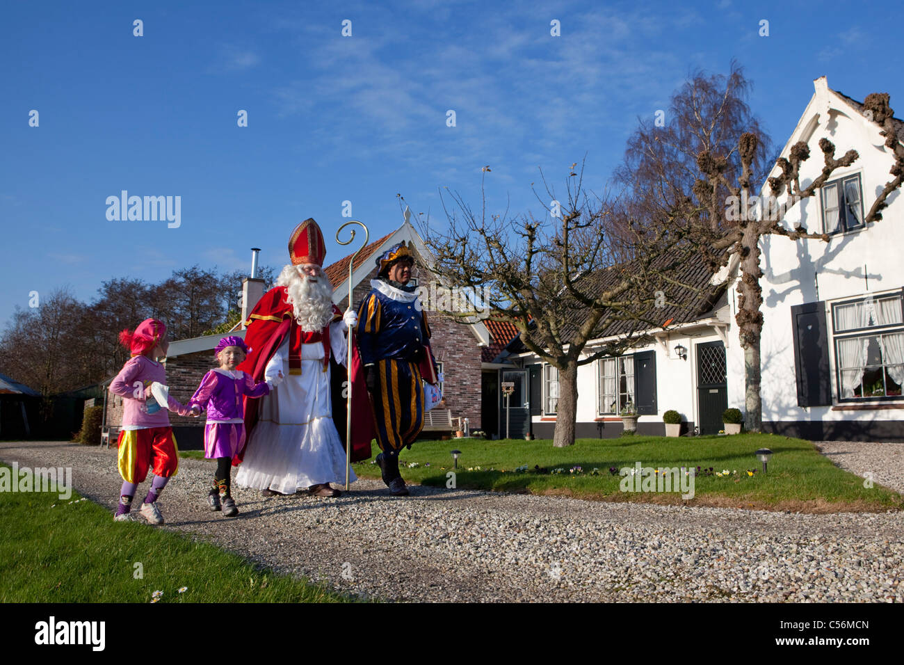 Den Niederlanden, Ankeveen, Festival der Sinterklaas oder Sint Nicolaas, jährlich am Vorabend der Nikolaus am 5. Dezember gefeiert. Stockfoto