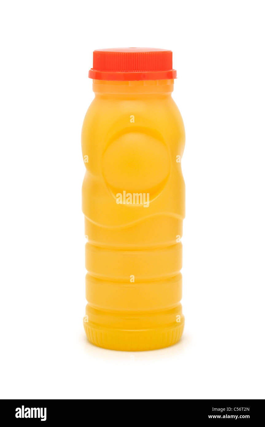 Flasche Orangensaft Stockfoto
