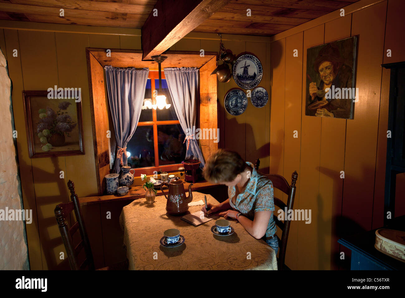Den Niederlanden, Callantsoog, Ferienwohnung im ehemaligen Kuh-Stall Farm. Stockfoto
