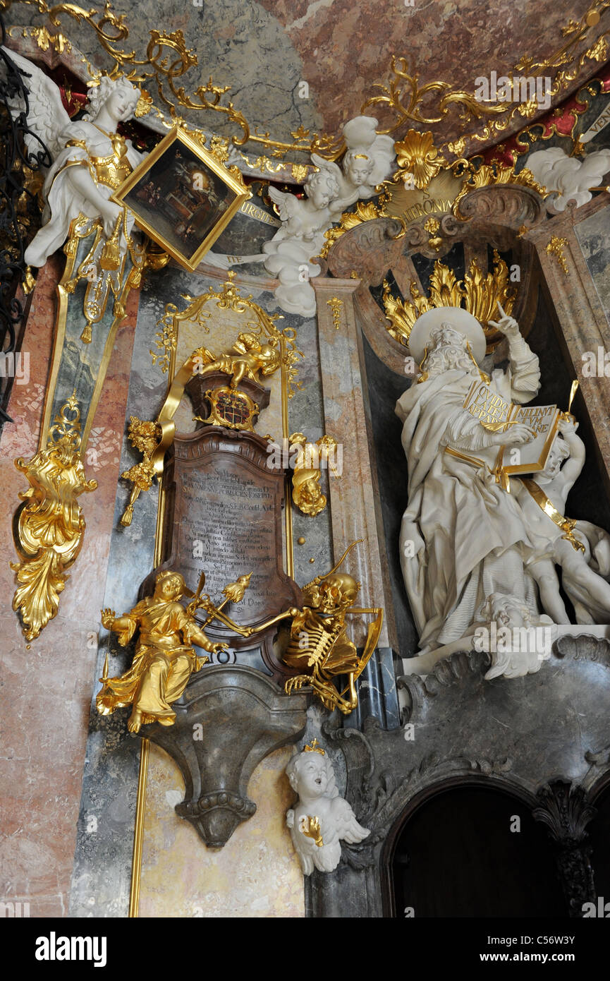 Der reich verzierte Innenraum des St Johann Nepomuk Kirche München Bayern Deutschland München Deutschland Stockfoto