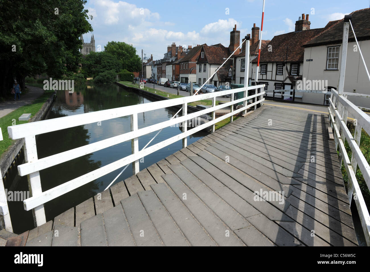 Kennet und Avon Kanal und Swing Bridge bei Newbury Berkshire England UK Stockfoto