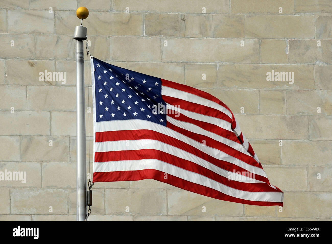 USA (Vereinigte Staaten von Amerika), amerikanische Flagge, fotografiert in Washington, D.C. Stockfoto