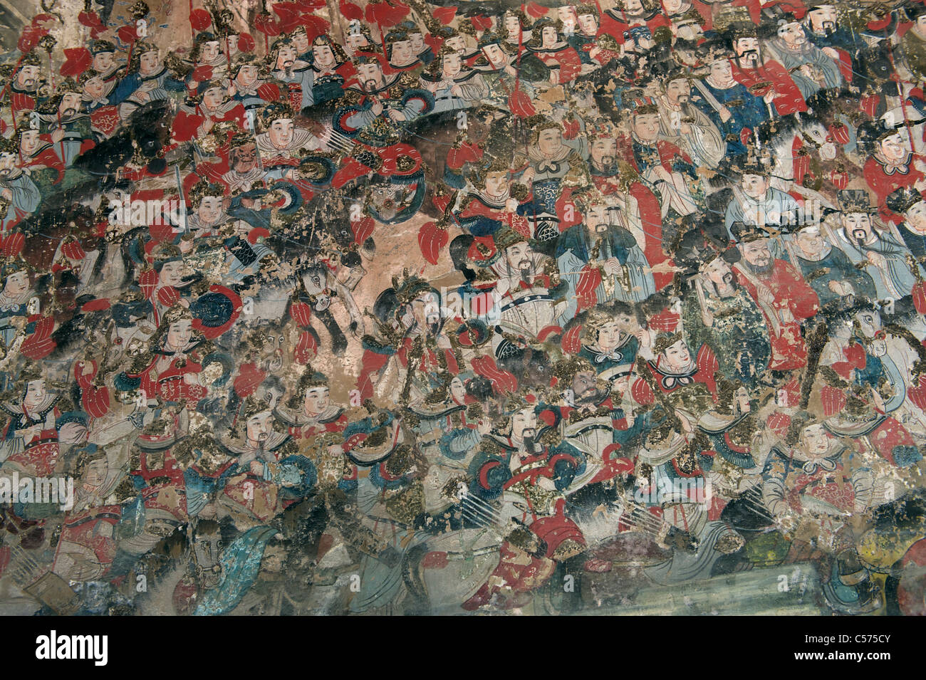 Teil der taoistischen Wandbild der Song Dynastie (960-1279) an der tiankuang Halle in Dai Tempel, Shandong, China. 2011 Stockfoto