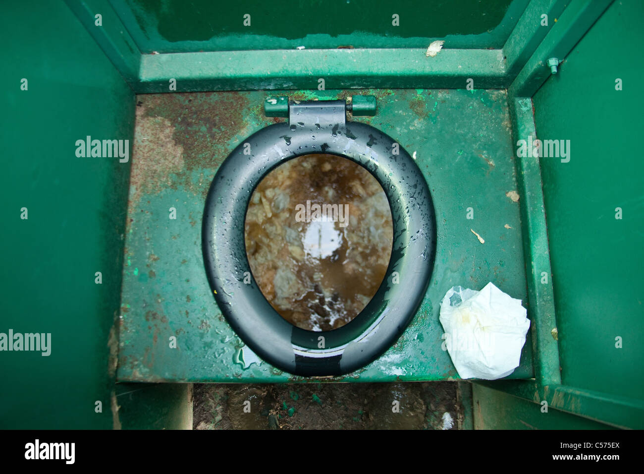 Öffentliche Toiletten am Glastonbury Festival 2011, würdig Farm, Somerset, England, Vereinigtes Königreich Stockfoto