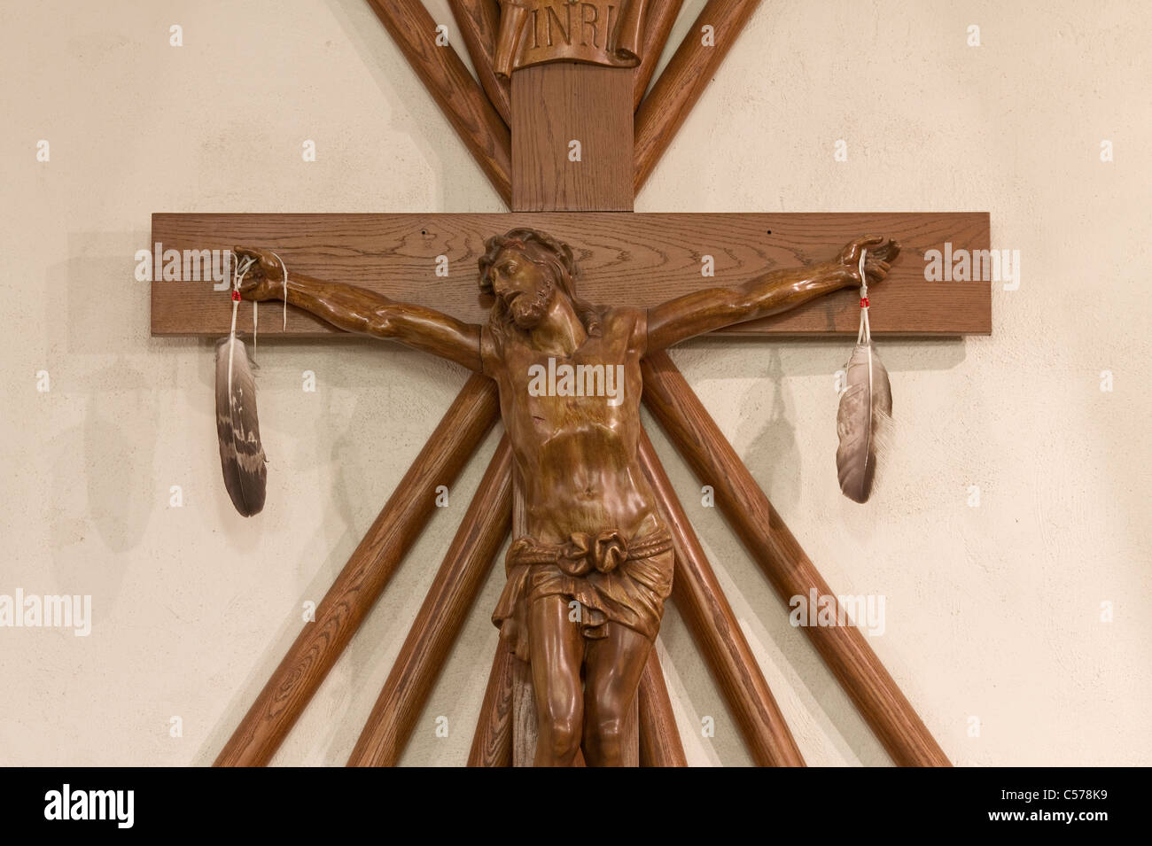 St Stephen katholische Kirche in Ethete, auf der Wind River Indian Reservation, Arapaho und östlichen Shoshone Indianer nach Hause. Stockfoto