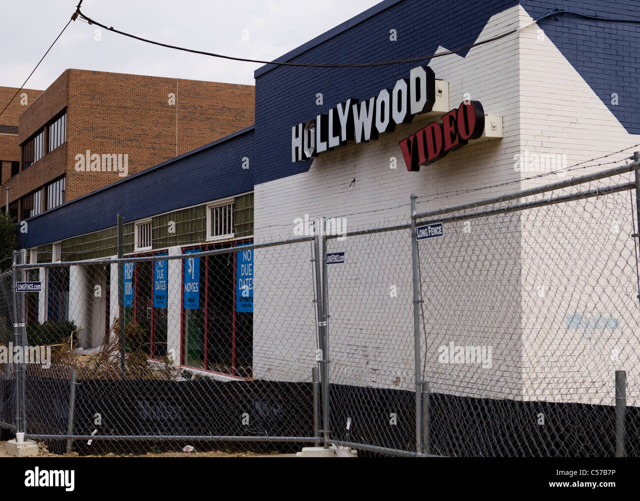 Hollywood Videothek für Abriss eingezäunt Stockfoto