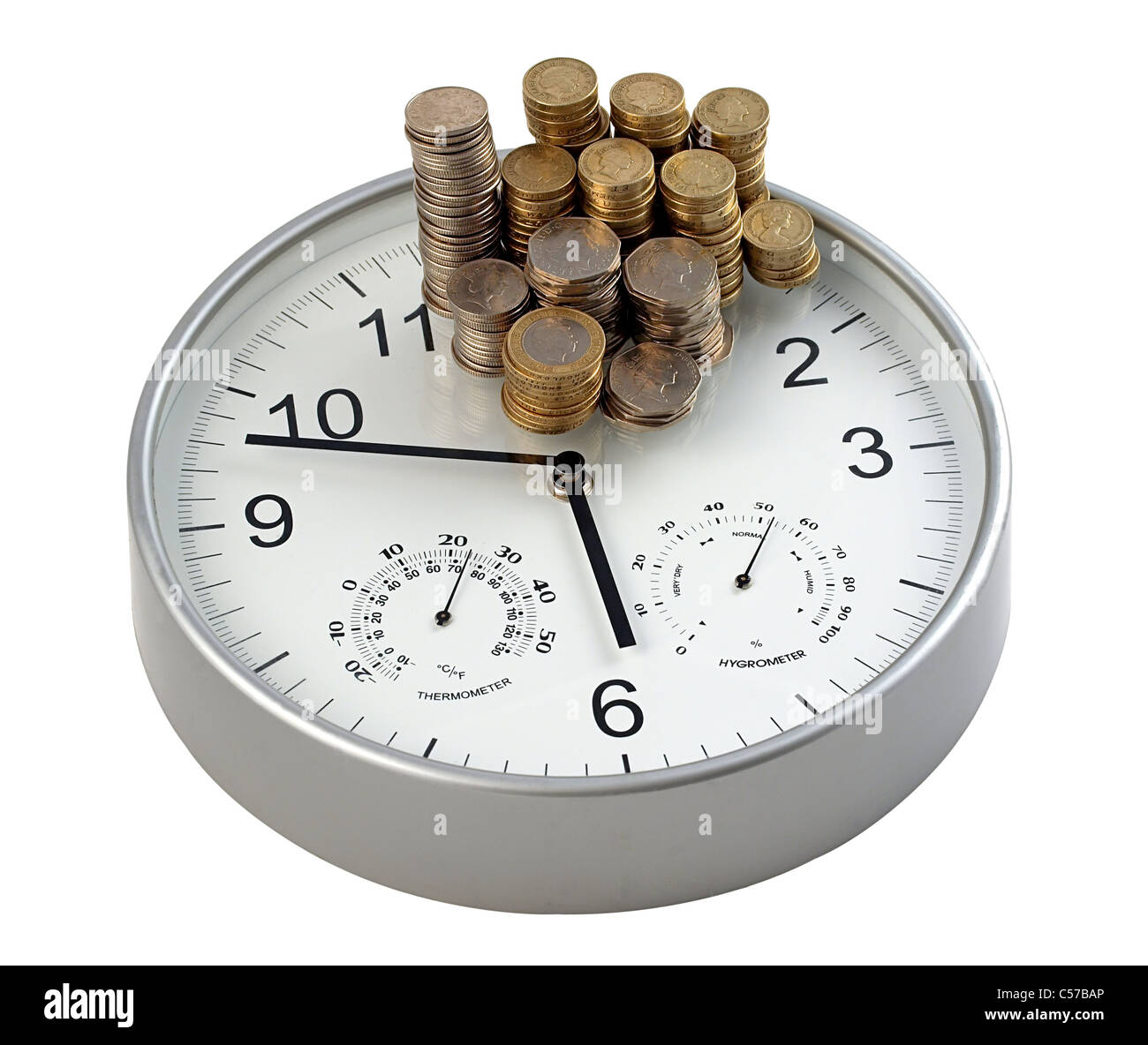 Zeit ist Geld-Konzept für Unternehmenseffizienz Stockfoto