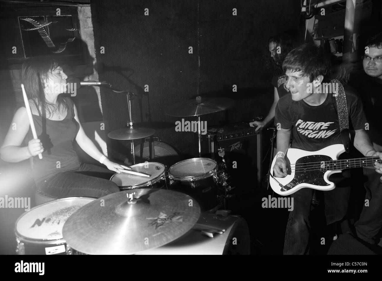 Straße Esser führt, während der wir behaupten es ist ein Fest-Keller-Show in Bloomington, Indiana. Stockfoto