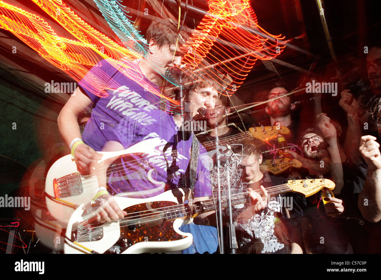 Straße Esser führt, während der wir behaupten es ist ein Fest-Keller-Show in Bloomington, Indiana. Stockfoto