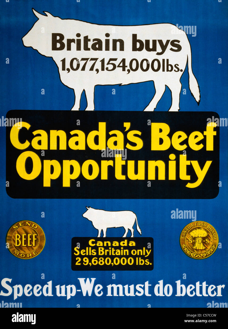 Kanadas Rindfleisch Gelegenheit - Weltkrieg Era, poster Stockfoto