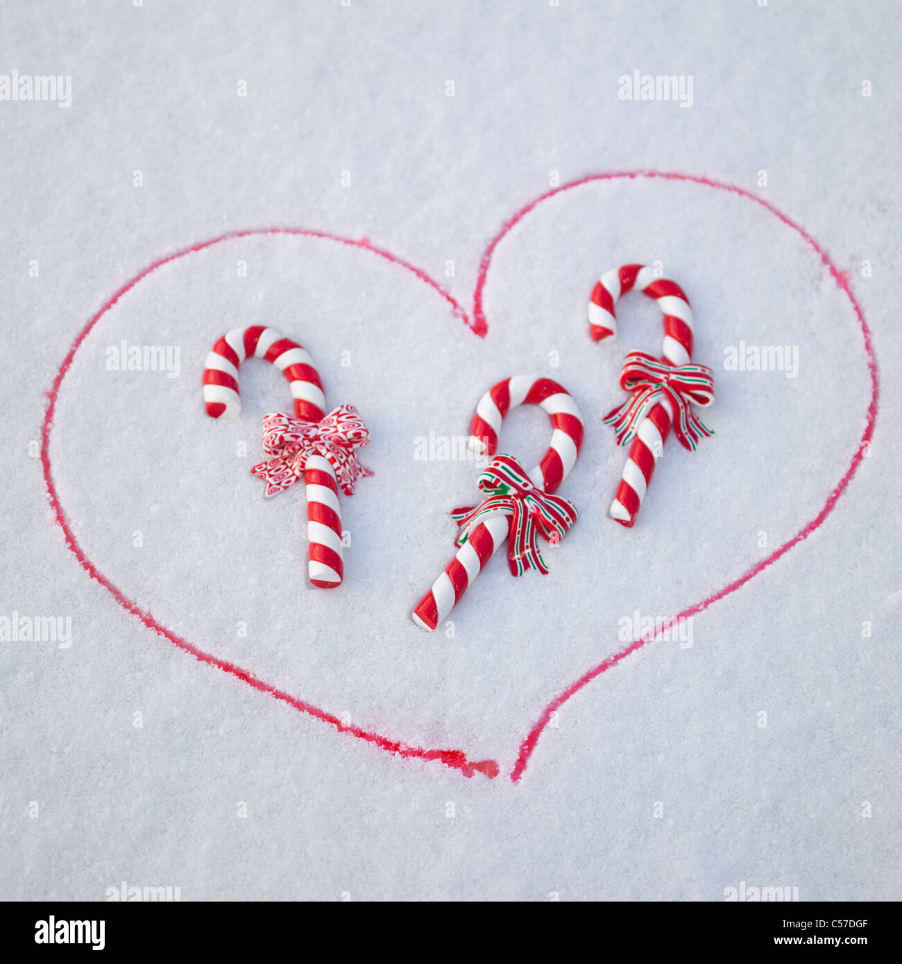 Zuckerstange zu Weihnachten Stockfoto