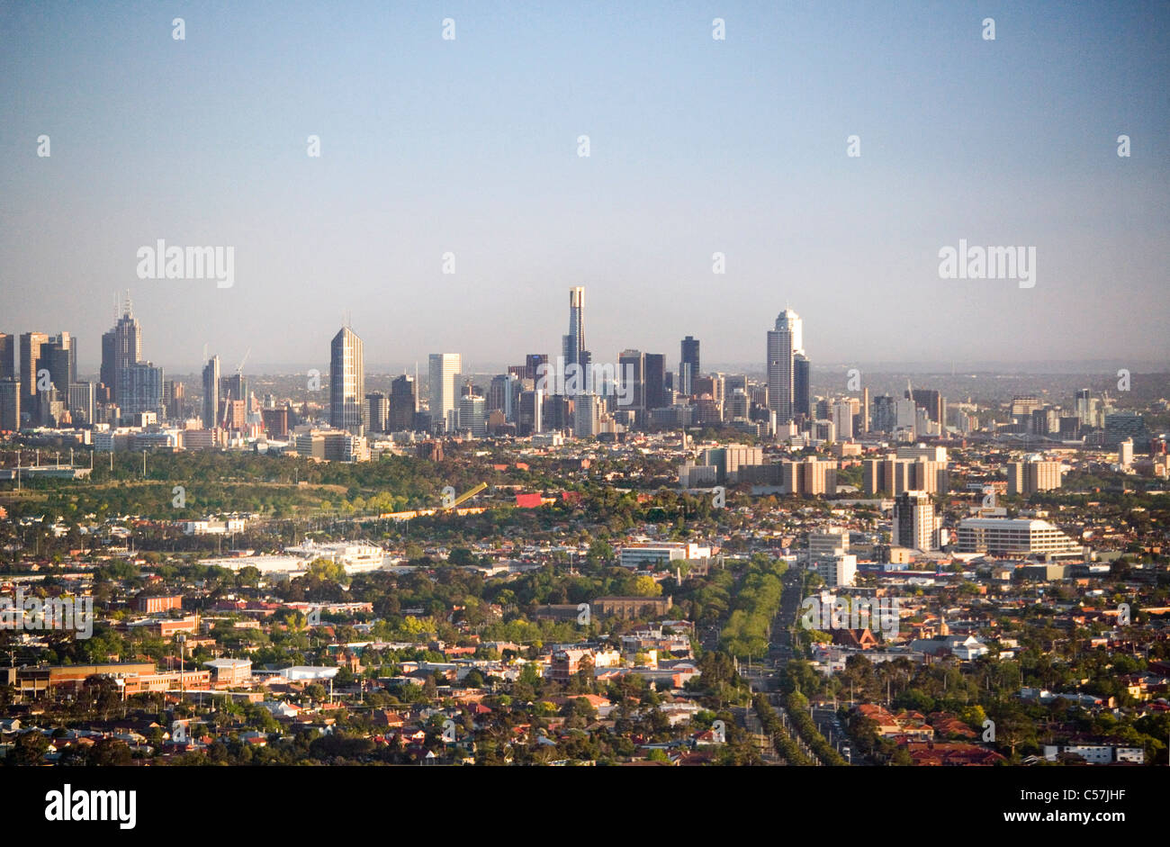 Skyline von Melbourne Stockfoto
