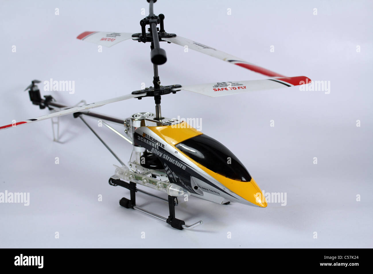 Fernbedienung Spielzeug Hubschrauber mit Stockfoto