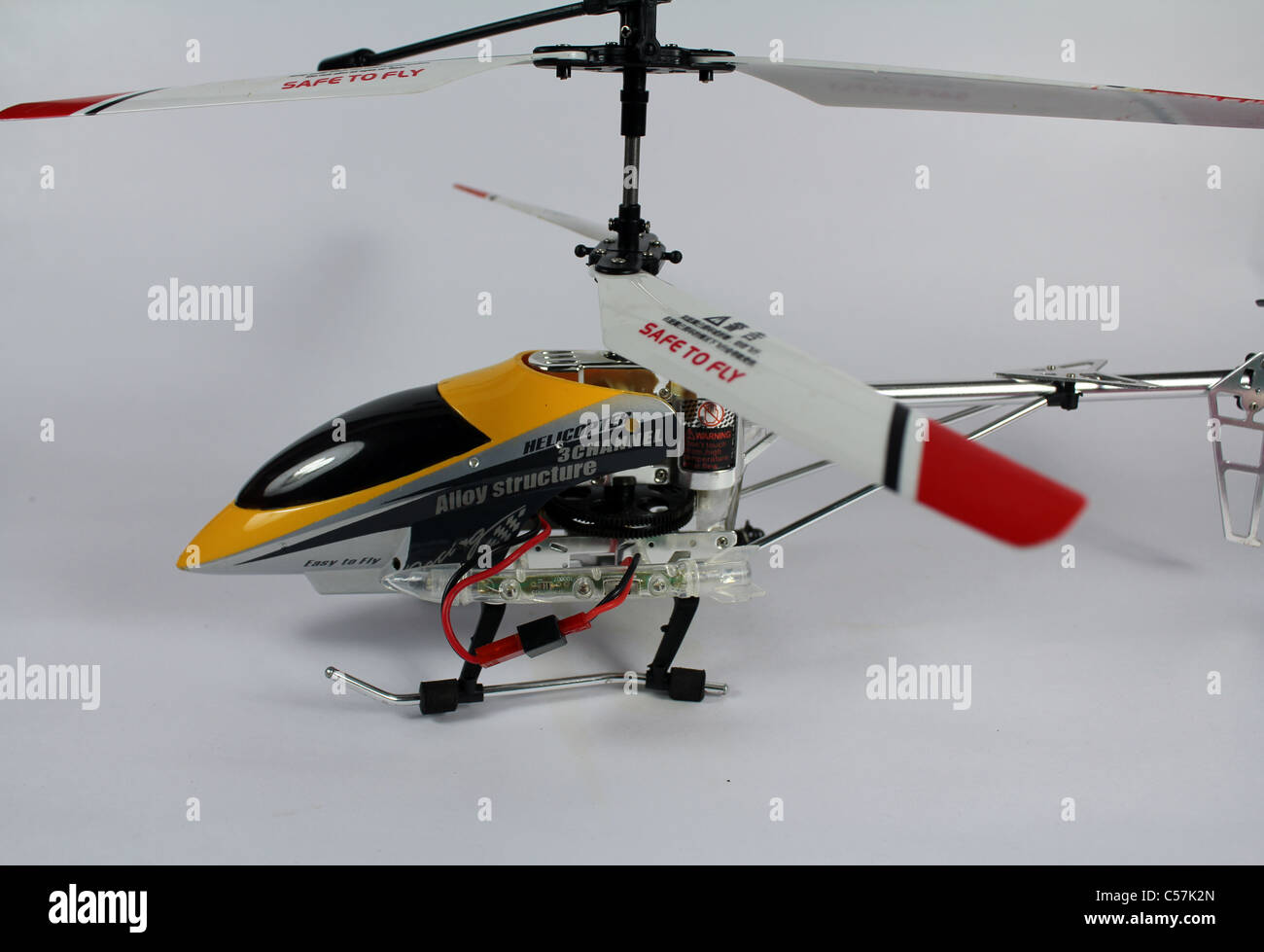 Fernbedienung Spielzeug Hubschrauber mit Stockfoto