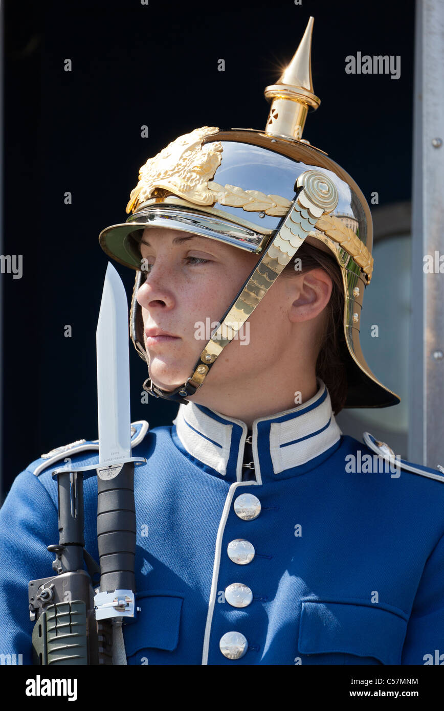 Frau Wachablösung vor dem königlichen Palast, Stockholm 6 Stockfoto