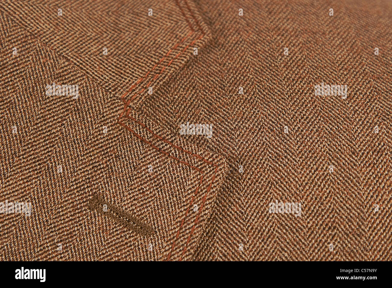 Nahaufnahme der braune elegante Knopfloch Farbe, Textile classic Stockfoto