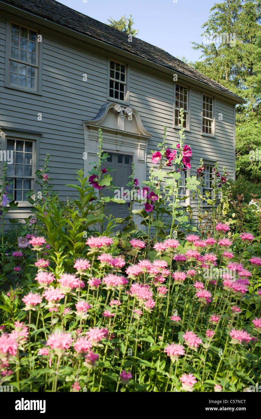 Das Missionshaus, 1742, Heimat von ersten Missionar nach Mohican Indianer, Stockbridge, Massachusetts, den Berkshires Stockfoto