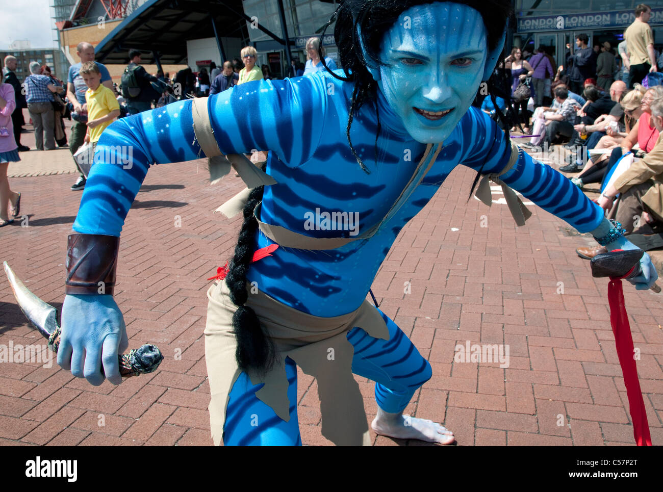 London Film & Comic-Con 2011: Avatar-Charakter Stockfoto