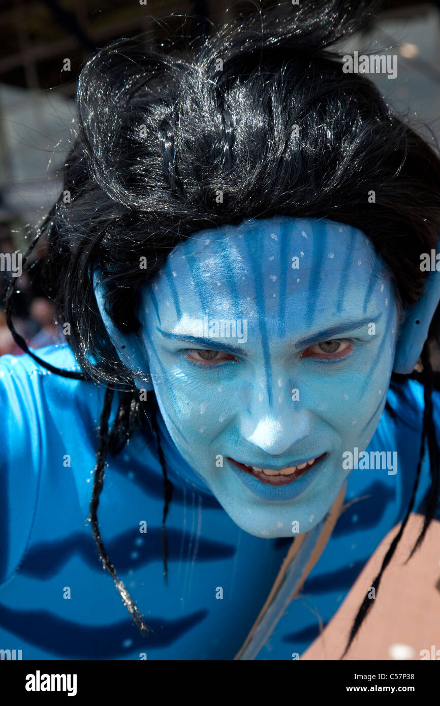 London Film & Comic-Con 2011: Avatar-Charakter Stockfoto