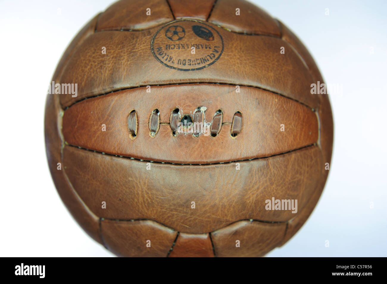 Alte ModeLederFußball Stockfotografie Alamy