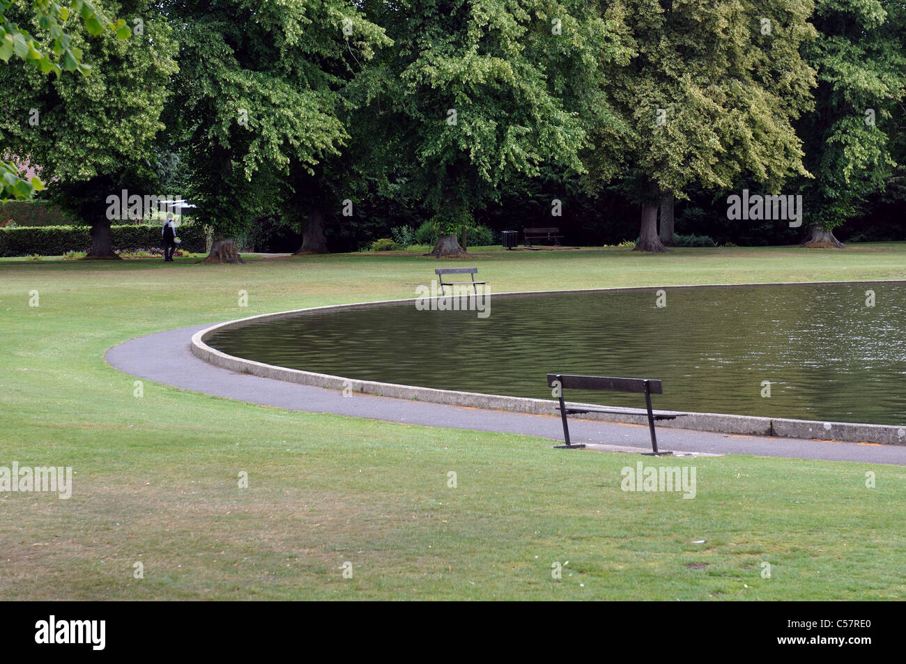 Der See mit Booten, Victoria Park, Newbury, Berkshire, England, UK Stockfoto
