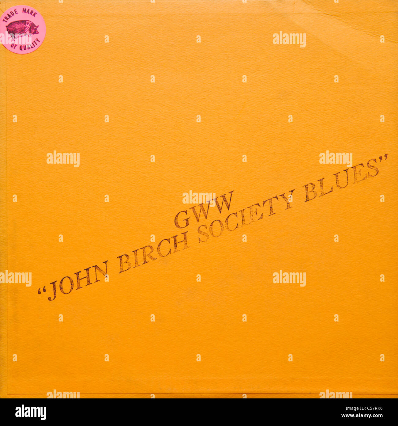 Bootleg Originalaufnahme von GWW John Birch Society Blues Bob Dylan 1961-64 veröffentlicht 1970 auf grünen Vinyl Konzert & studio Stockfoto