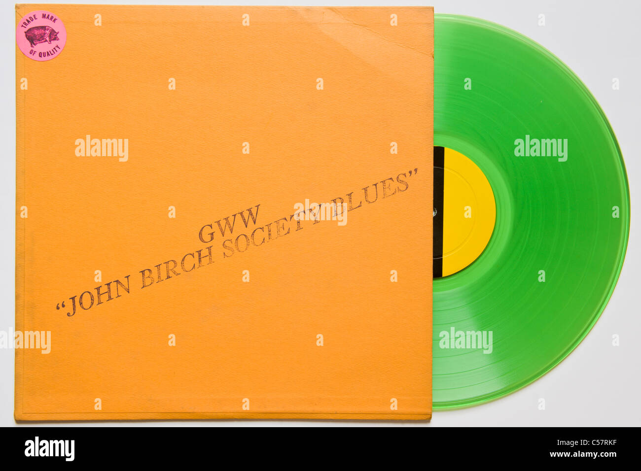 Original Bootleg-Aufnahme der John Birch Society Blues Bob Dylan 1961-64 veröffentlicht 1970 auf grünen Vinyl Konzert & studio Stockfoto