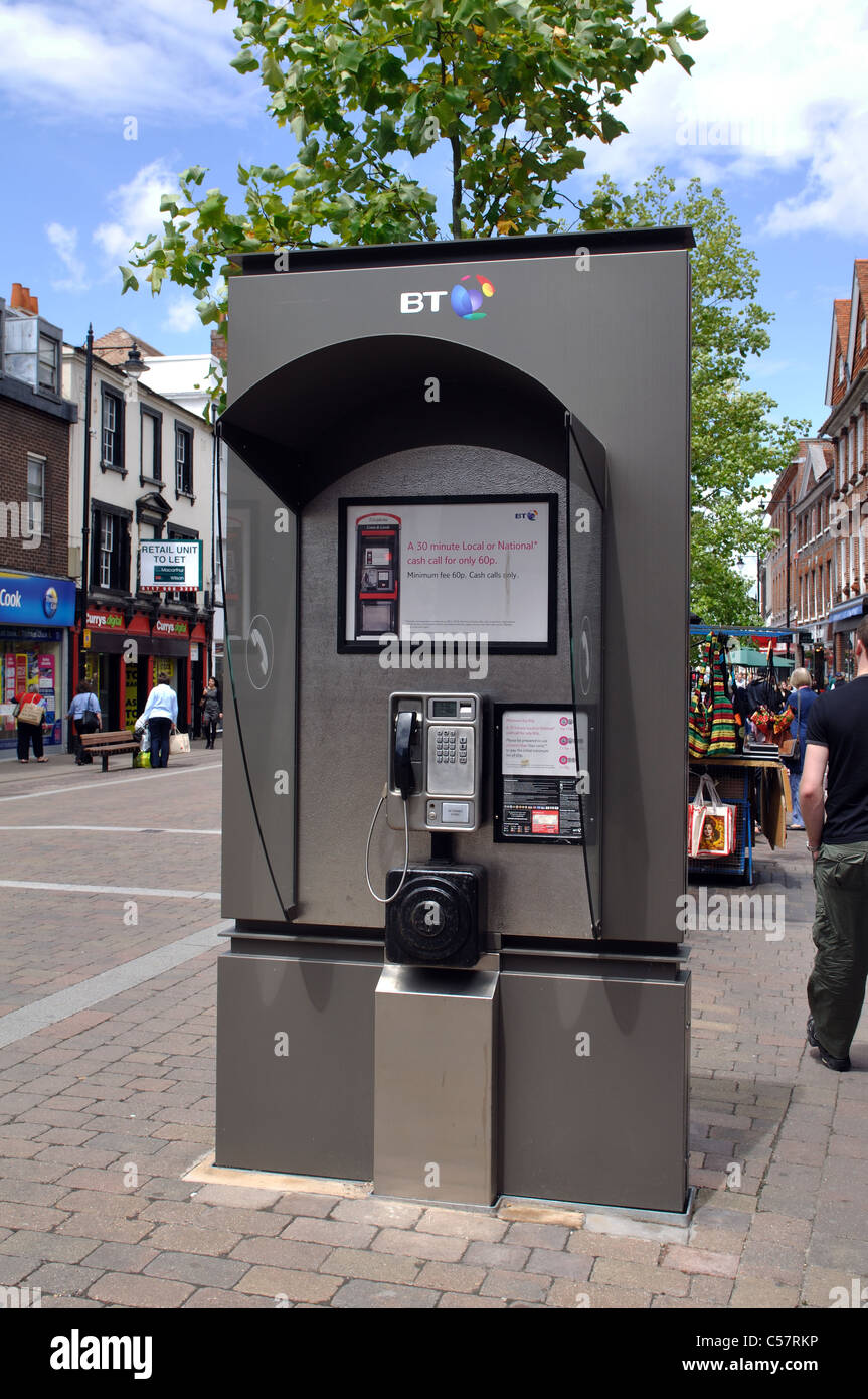 Telefon Kiosk, Newbury, Berkshire, England, UK Stockfoto