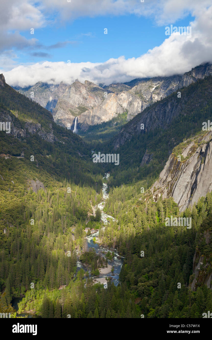 Bridal Veil Falls und Yosemite Valley Yosemite Nationalpark, Kalifornien usa Stockfoto