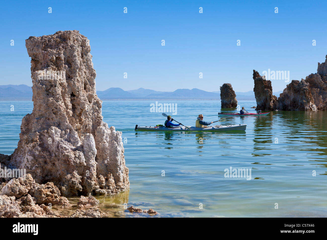 Tuffstein Türme um Mono Lake Tufa State Reserve Kalifornien USA Stockfoto