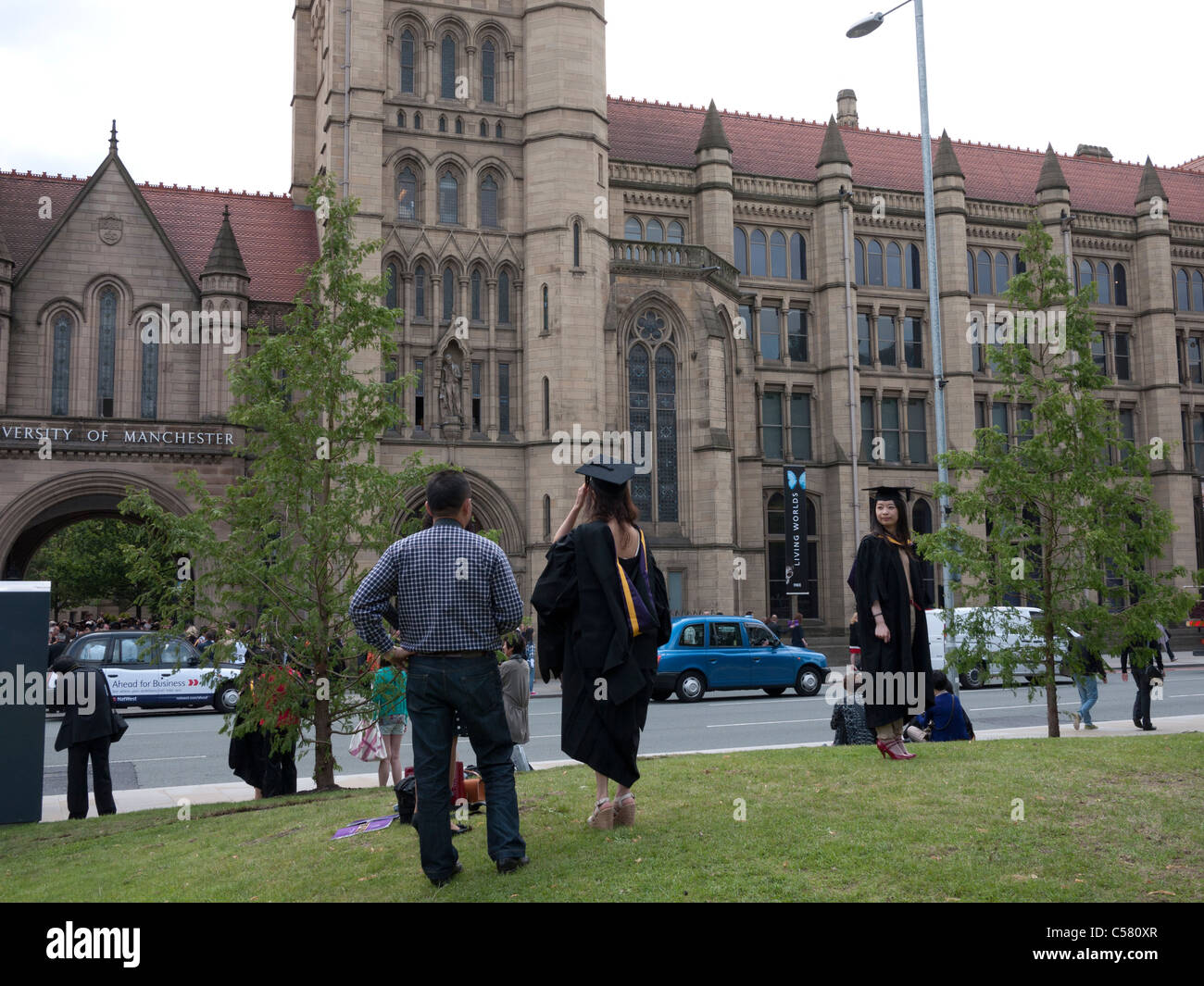 Abschlusstag an der University of Manchester, England, UK. Stockfoto