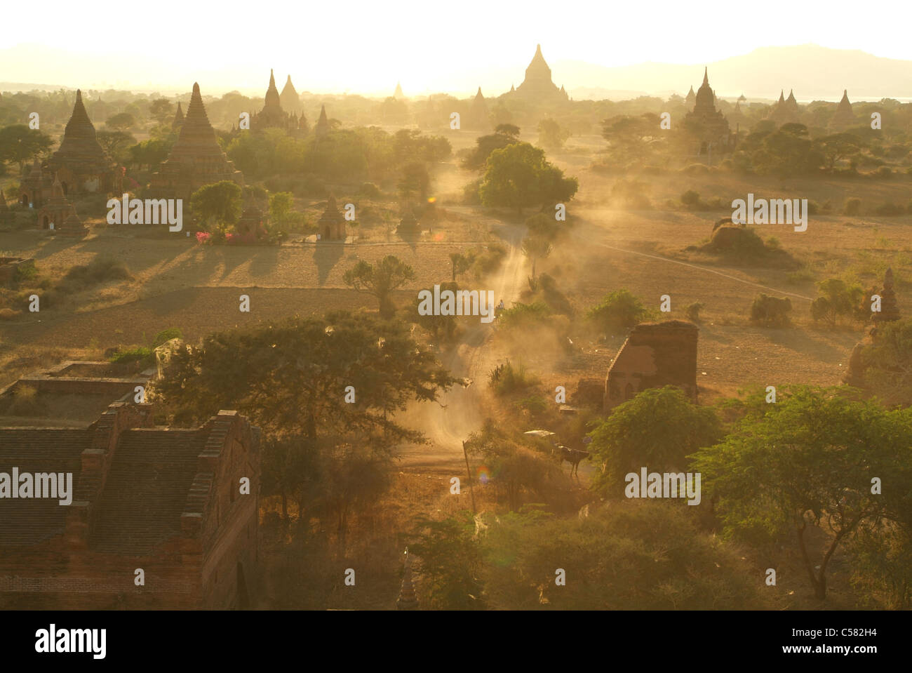 Asien, Burma, Myanmar, Bagan, schlicht, Tempel, Staub Stockfoto