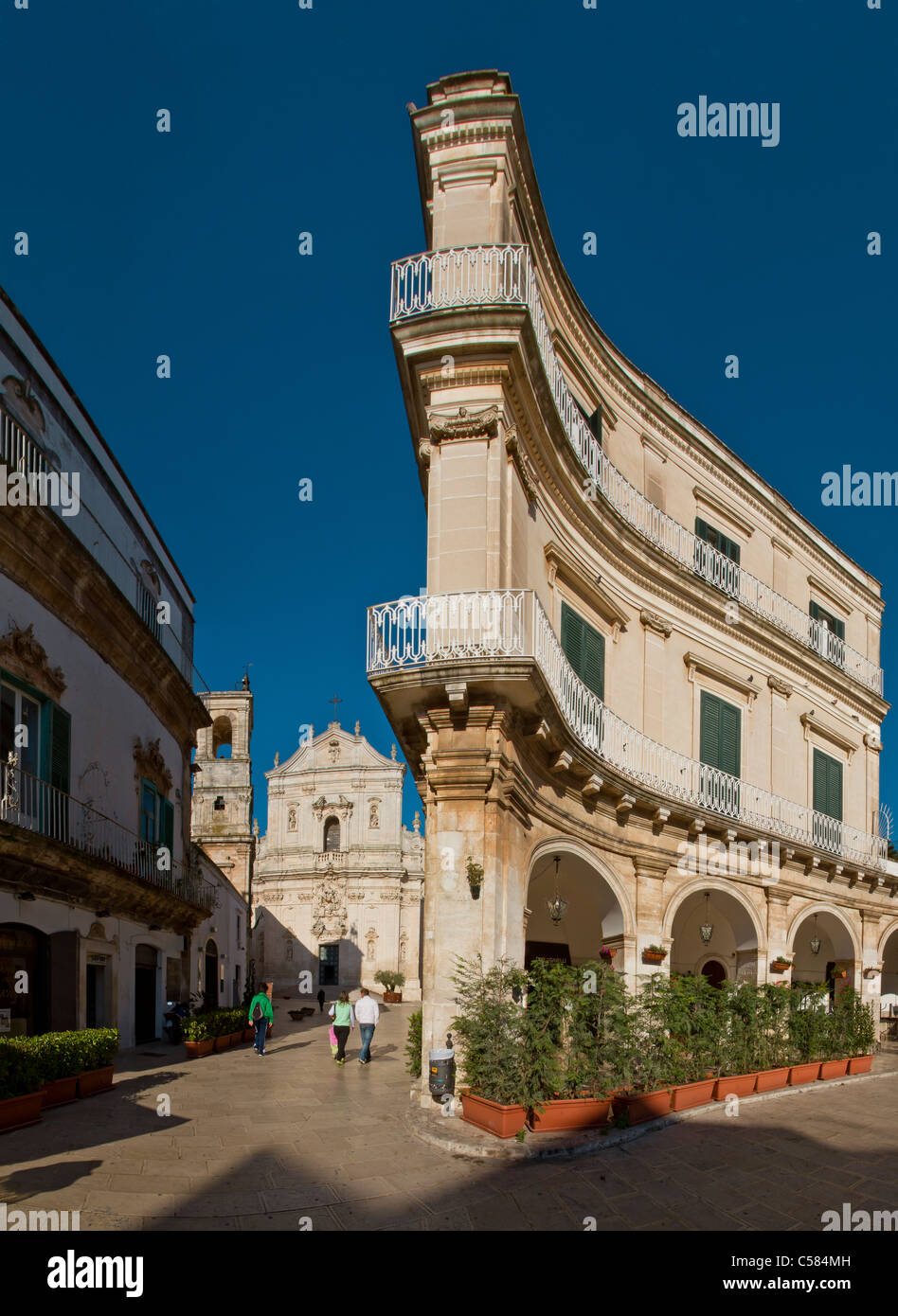 Italien, Europa, ich Portici, quadratisch, Martina Franca, Apulien, Menschen, Stadt, Dorf, Frühling Stockfoto