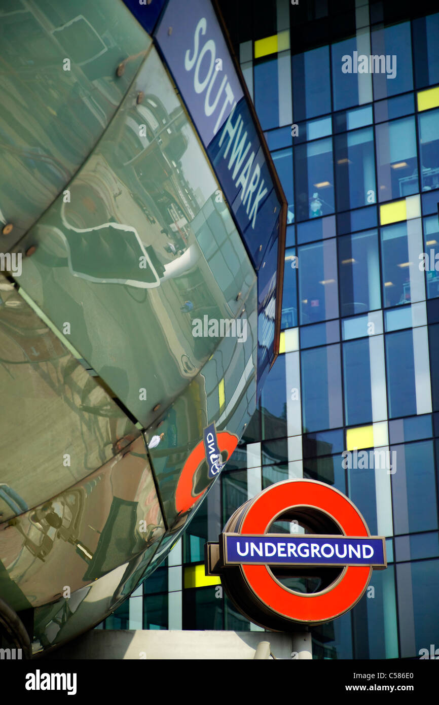 Southwark Tube Station, Southwark, London. Architekt Richard MacCormac von MacCormac Jamieson Prichard Stockfoto