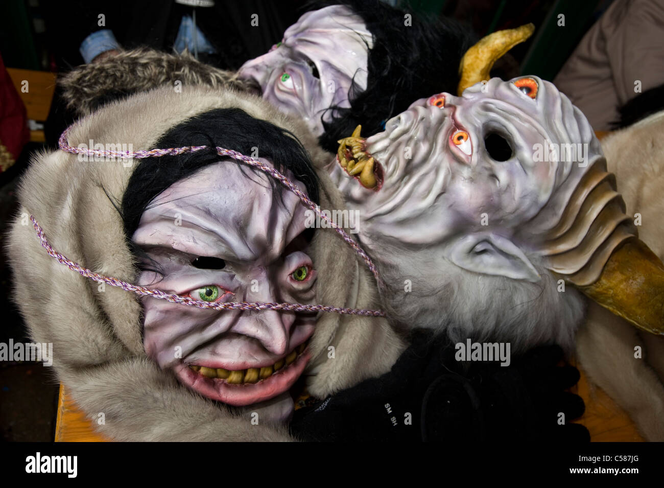 Schweiz, Europa, Luzern, Karneval, Karneval, Stadt, Stadt, Altstadt, Tradition, Tracht, Kleidung, Kultur, Party, Fête, alle Stockfoto