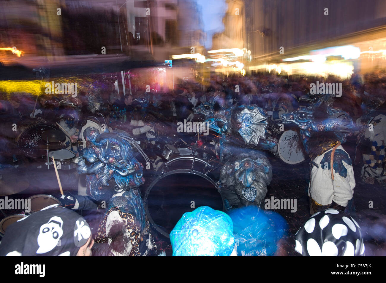 Schweiz, Europa, Umzug, bewegen, Luzern, Karneval, Karneval, Stadt, Stadt, Altstadt, Tradition, Tracht, Kleidung, Kultur, Stockfoto