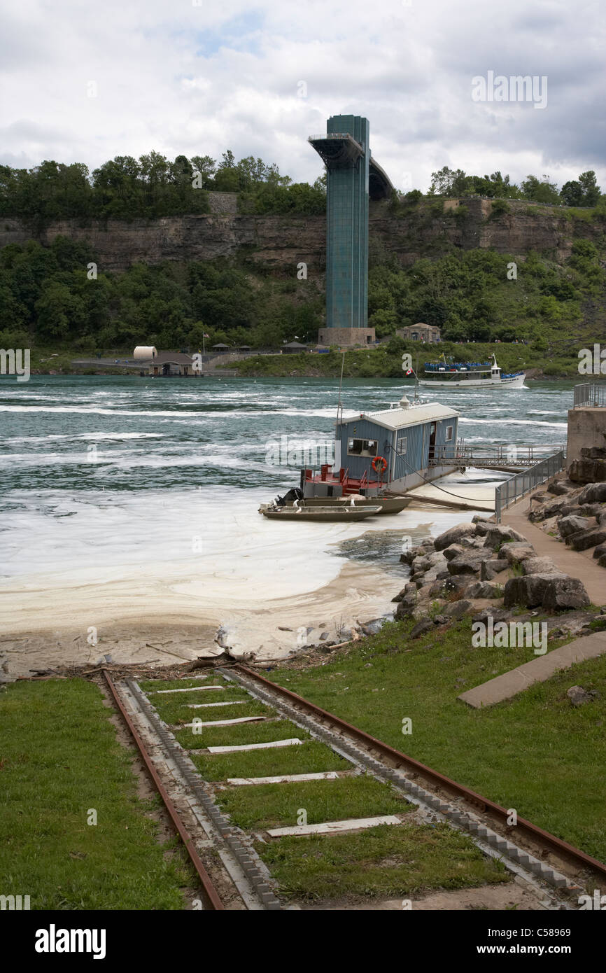 Maid of Nebel Abschussrampe und Dock auf der kanadischen Seite von Niagara Falls Ontario Kanada Stockfoto