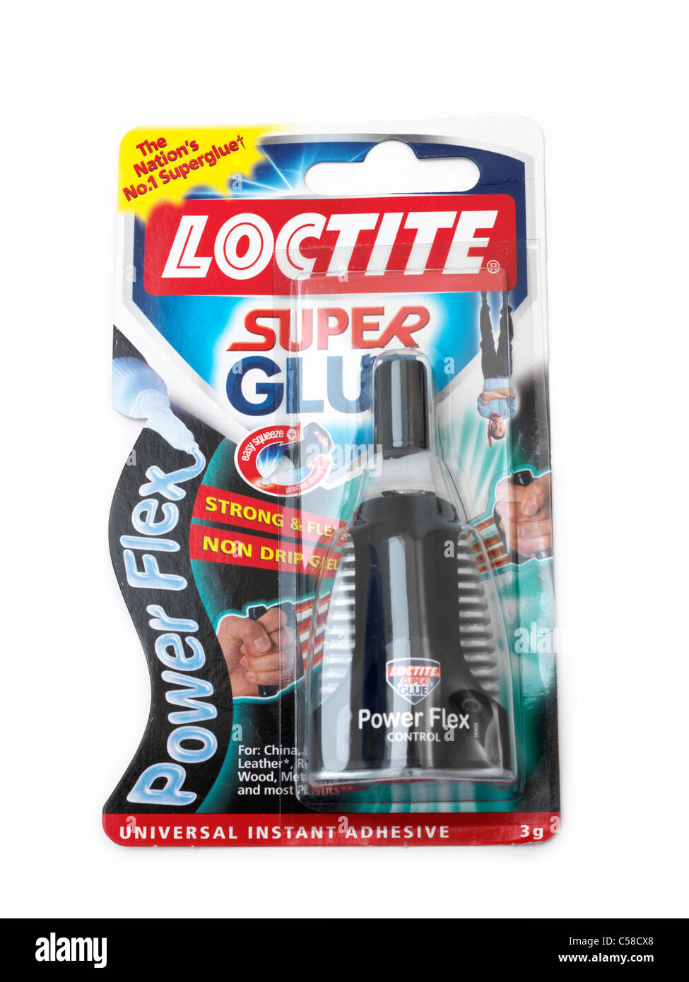 Loctite Super Glue In Verpackungen, die manchmal als eine Inhalat Stockfoto