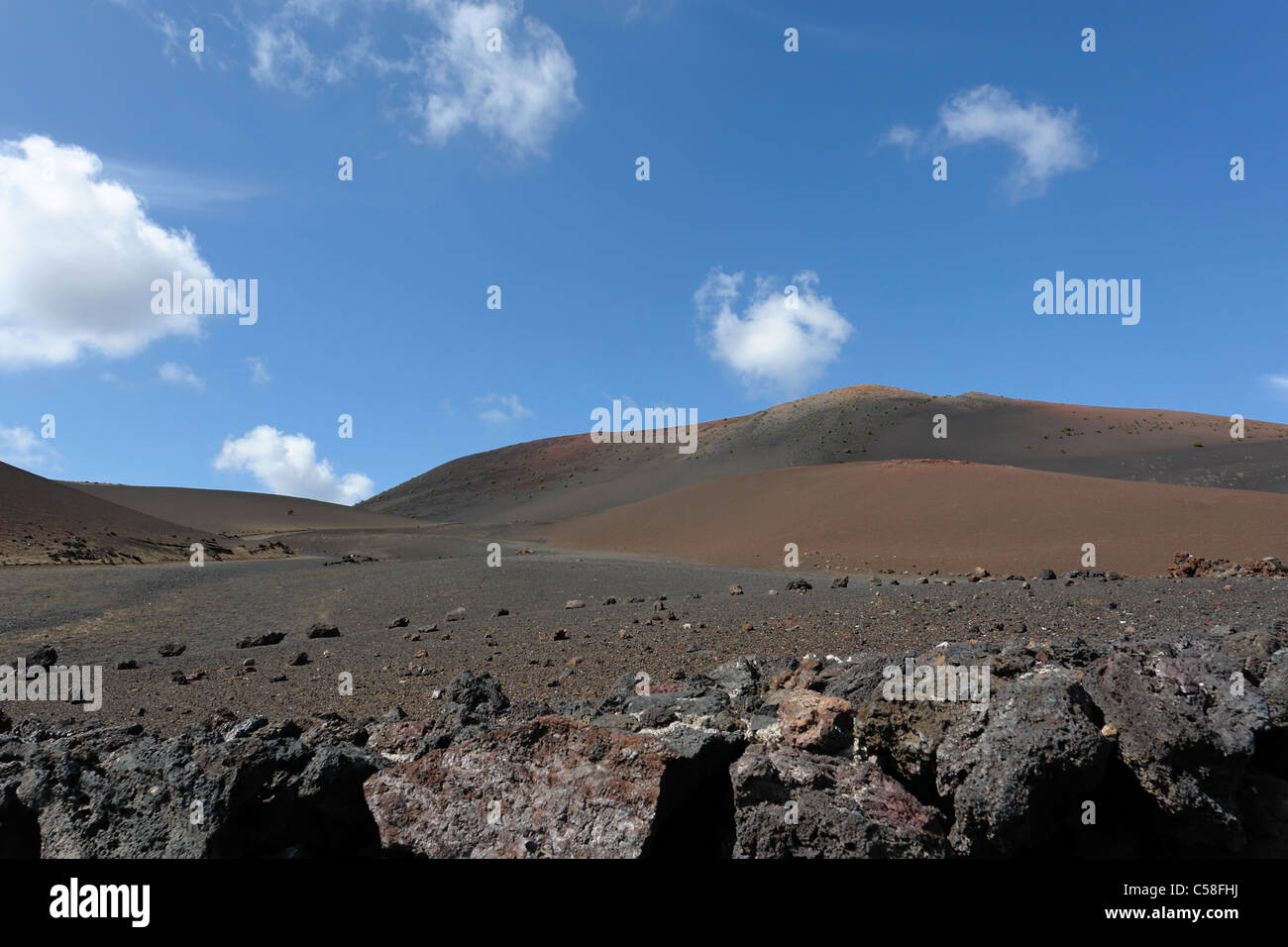 Spanien, Lanzarote, Timanfaya, Parque National, Feuer, Berge, Berge, Landschaft, Naturschauspiel, Sehenswürdigkeit, volcan Stockfoto