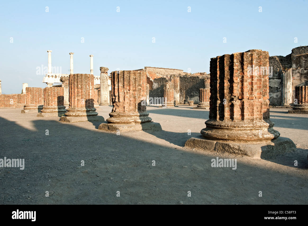Italien, Pompei, Archäologie, Römer, antike Säulen, Stockfoto