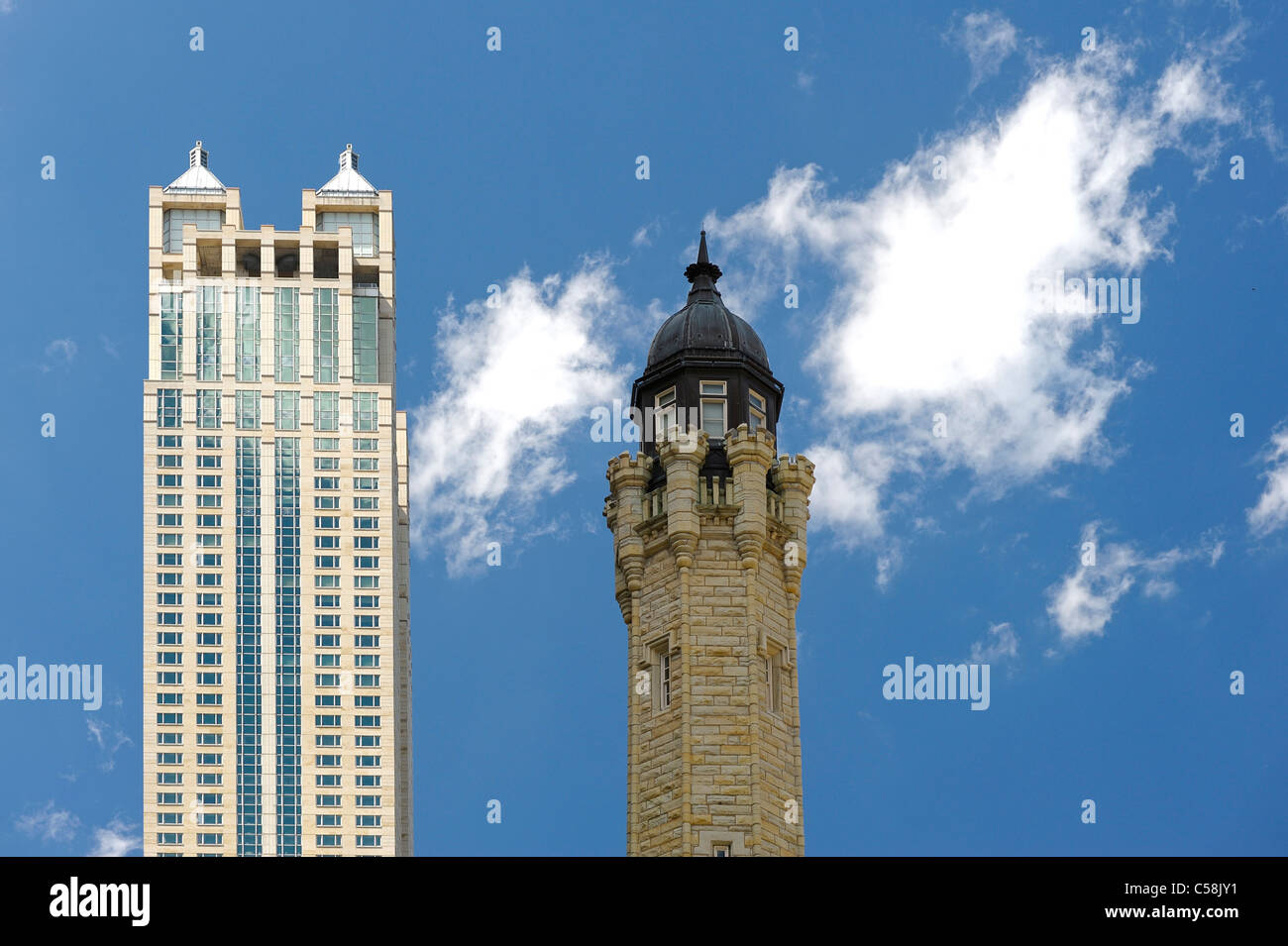 Alten Wasserturm, Magnificent Mile, Chicago, Illinois, USA, USA, Amerika, Gebäude, Stadt Stockfoto