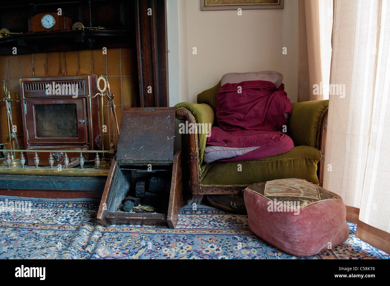 Einen weichen Sitz und Kamin in einem Haus in Westport Co. Mayo. Stockfoto